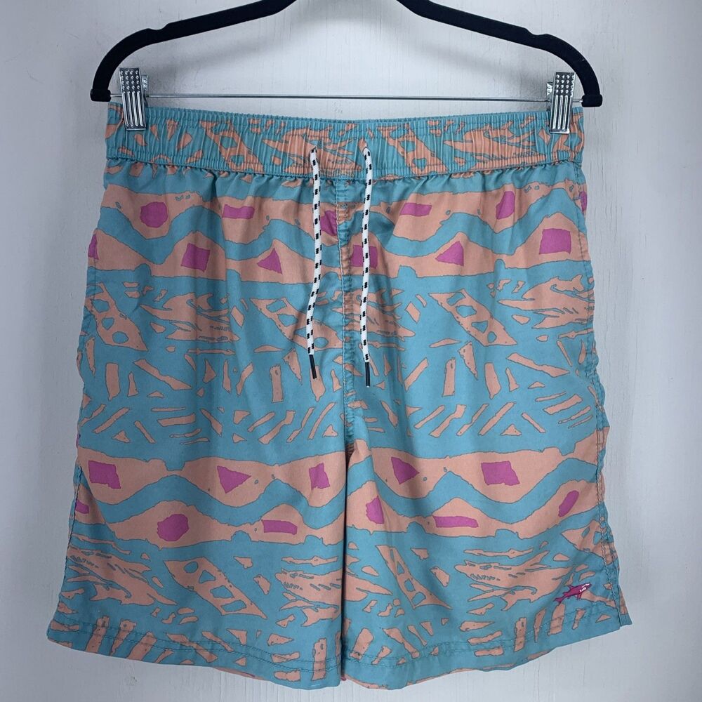 Maui And Sons‎ Mens Large Board Shorts Swim Bottoms Trunks Abstract Aztec Aloha